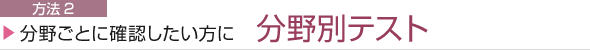 方法２ 分野ごとに確認したい方に 分野別テスト